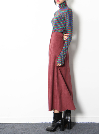 scallop hemline button skirt (2 colors)