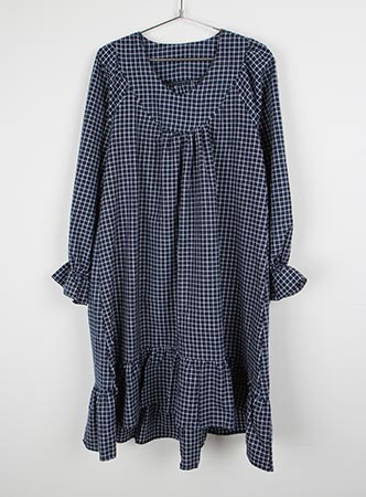 check ruffled dress(3 colors)