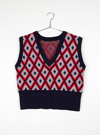 VIVID◆◇ diamond knit vest (2 colors)