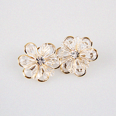 clear flower earring
