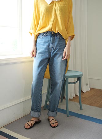 high-waist denim jean(2 colors) 