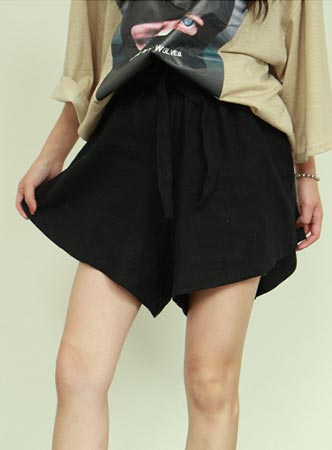 linen belt highwaist shorts (2 colors)