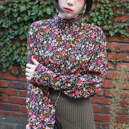 vintage flower blouse (2 colors) 