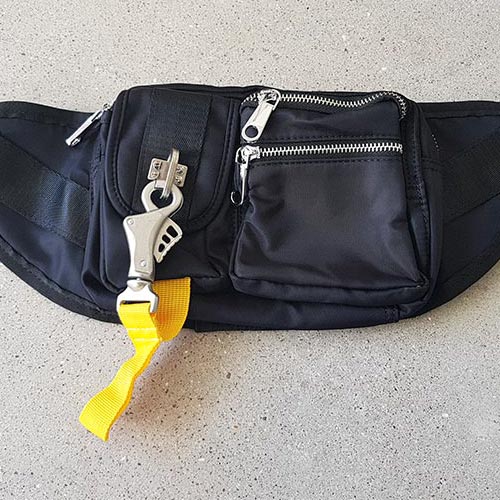yellow strap fanny pack