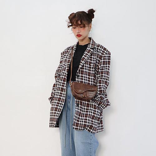 classic check jacket  (2 colors)