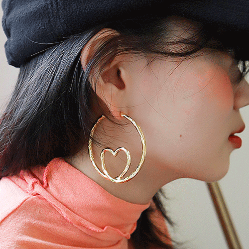 ♡ in Ring earring (2 colors)