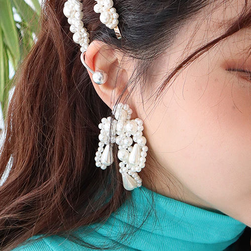 pearl cross earring