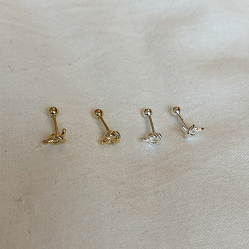 [silver 925] knots ball earring (2 colors)