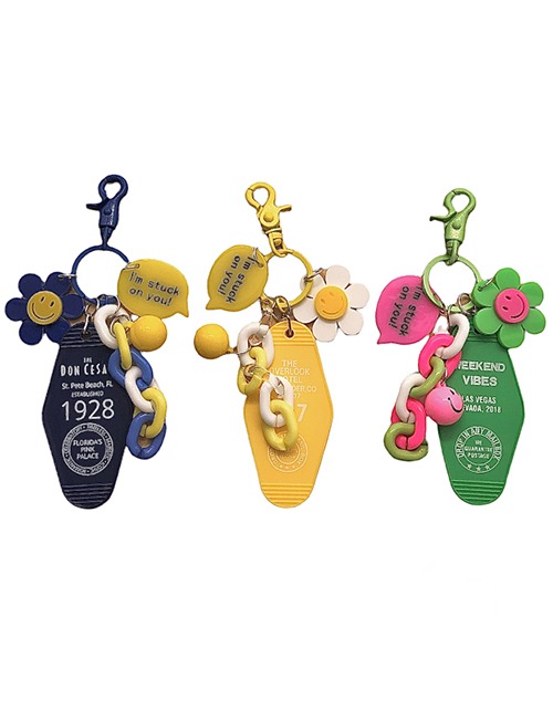 flower hotel chain key ring (3 colors)