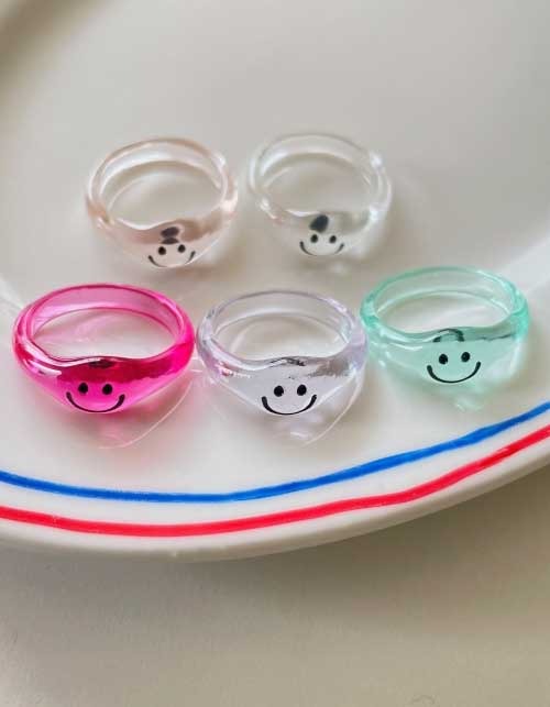 smile clear ring : ) (5colors)