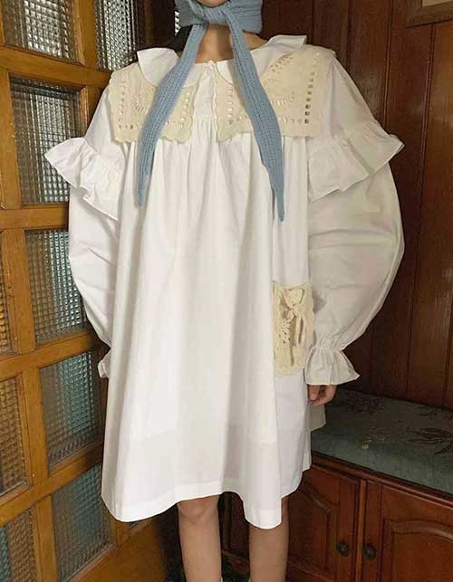 뜨개포켓 빈티지 드레스(2colors)