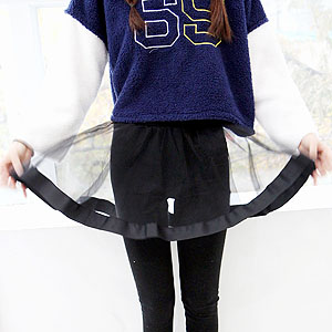 mesh skirt+leggings