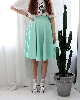 A-line middle skirt (4color)