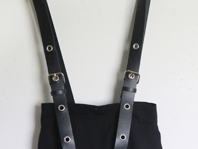 leather suspender skirt (2color)