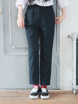 slim-fit stripe slacks (2color)