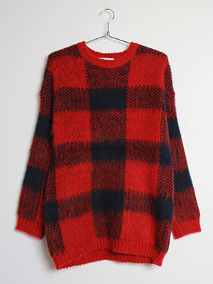 gingham check knit sweater (2 color)