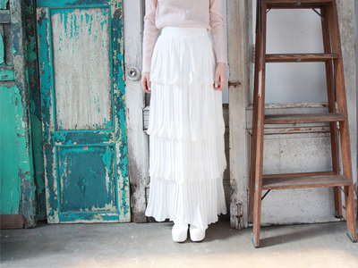 tiered long skirt (2color)