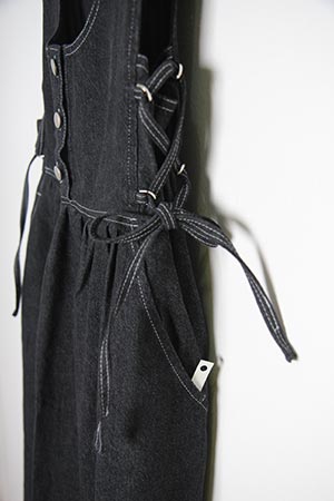 side corset denim long dress(2 colors)