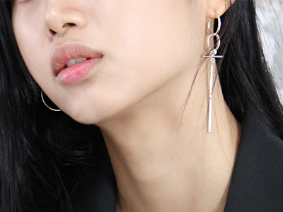 ring + stick earring (silver 925)