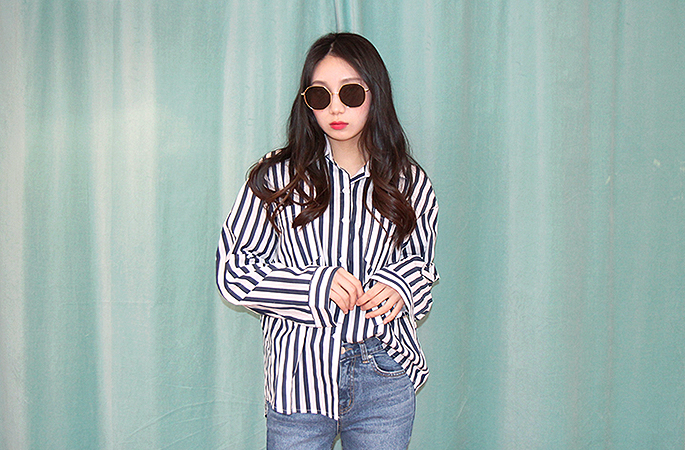 two pockets stripe shirts (2 colors)