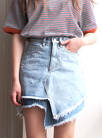 double-layered denim skirt (2 sizes)