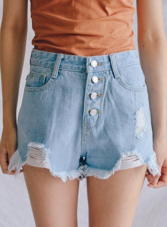 4 button denim shorts (2 colors) 