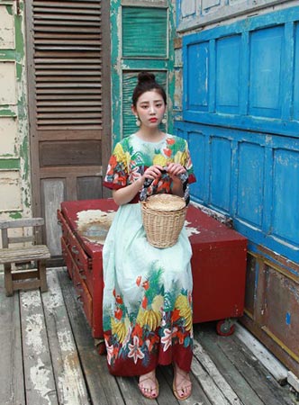 fruit long dress(2 colors)
