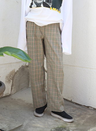 tailored check pants (2 colors)