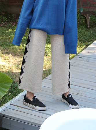 argyle knit pants (3 colors)