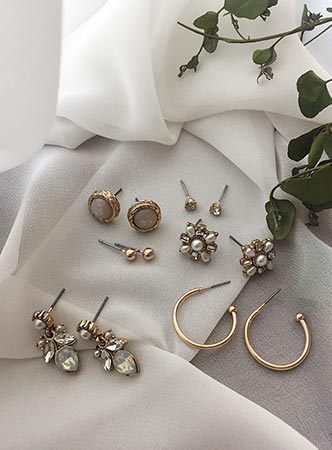 pearl flower 6 set earrings