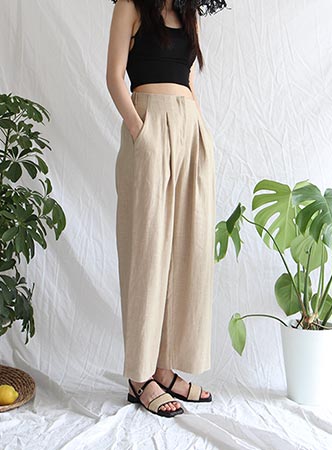 linen wide pants (2 colors)