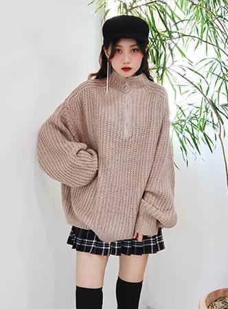 half O zip-up knit (3 colors)