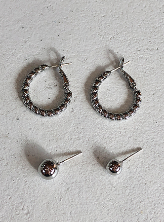 chain O ring + circle earring (4 set)