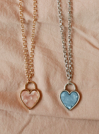 marble heart necklace (2 colors)
