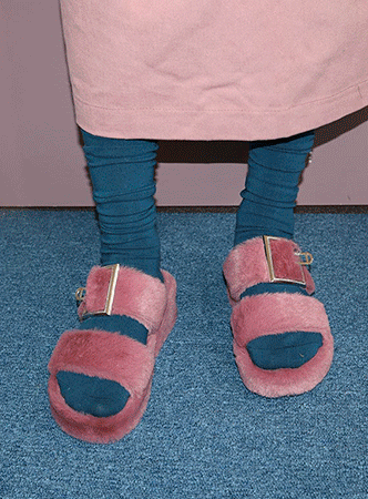 buckle fur sandals (3 colors)
