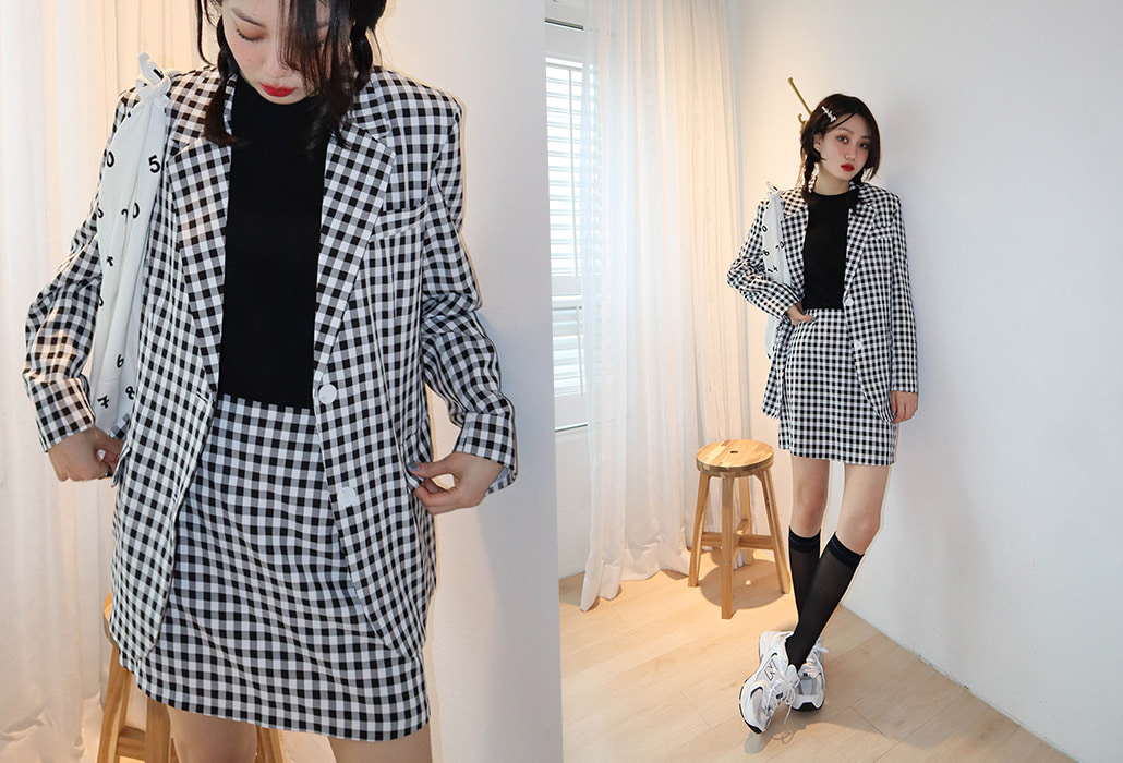 gingham check two-piece (2 colors)