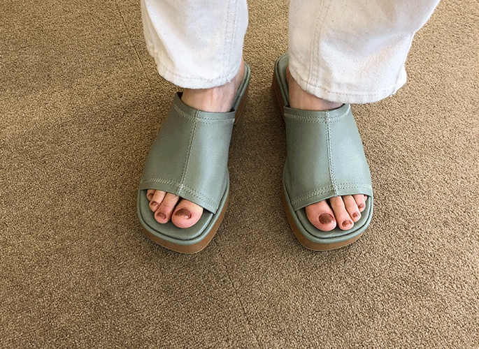 zigzag stitch platform slipper (5 colors)