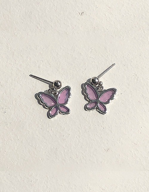 pink butterfly earring