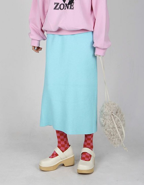 wool knit long skirt (3 colors)