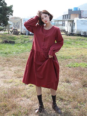 girlish long dress (4 colors) 