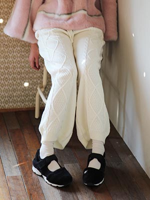 knit warmer string pants (2 colors)