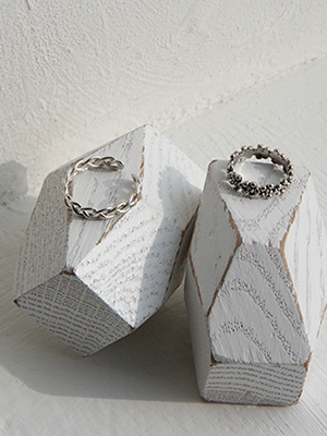 silver chain two-set ring (silver 925)