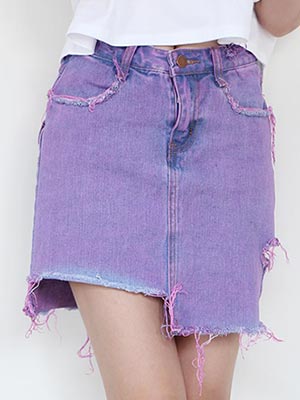 color denim skirt (2 colors)