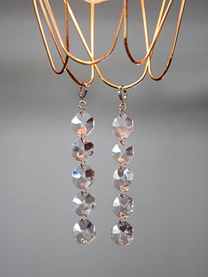 octagon transparent jewel earring