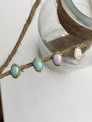 opal mini earring (2 colors)