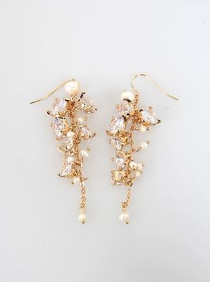 gold cubic berry earring