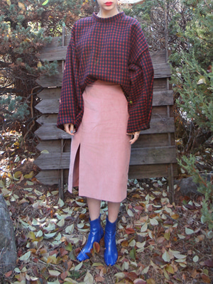 slit corduroy midi skirt (2 colors)