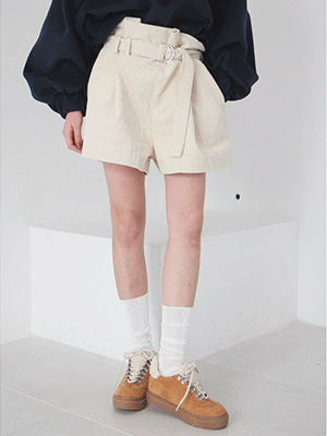 corduroy highwaist shorts +with belt(3 colors)