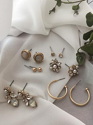 pearl flower 6 set earrings