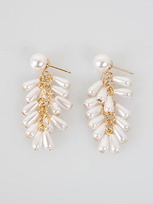 long drawn pearl drop earrings
